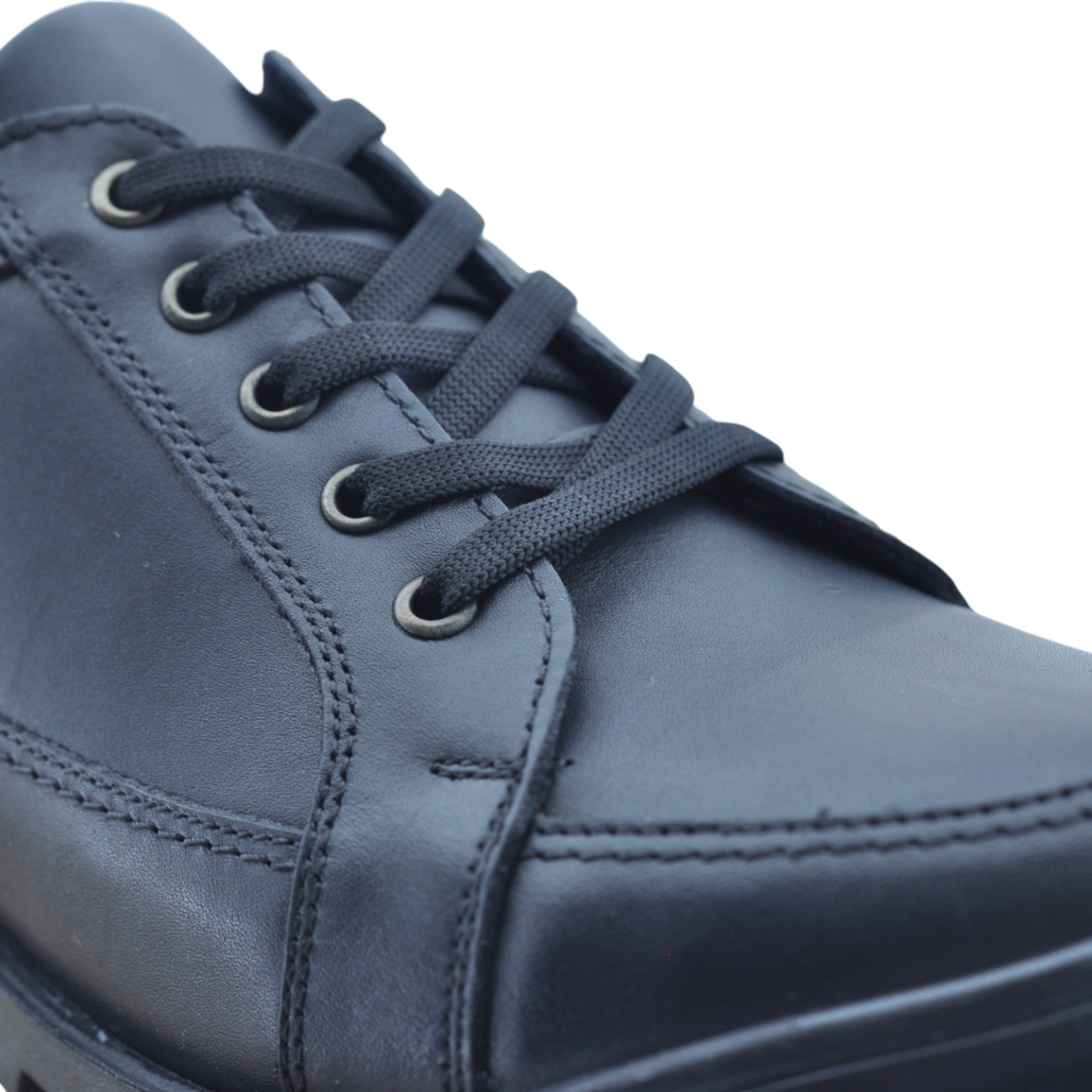 DROPLAND Siyah Hakiki Deri Erkek Outdoor Ayakkabı – Dayanıklı ve Kaymaz Kışlık Taban