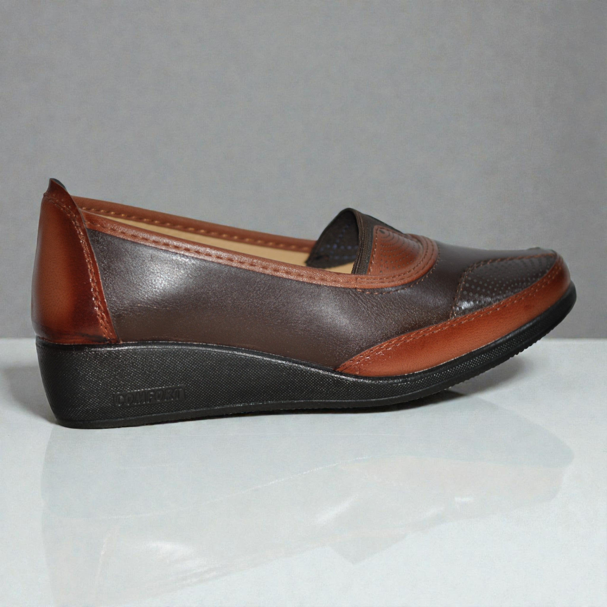 Kadın Ortopedik Dolgu Taban Günlük Ayakkabı – Nefes Alan, Rahat ve Esnek Model (Kahve-Taba)