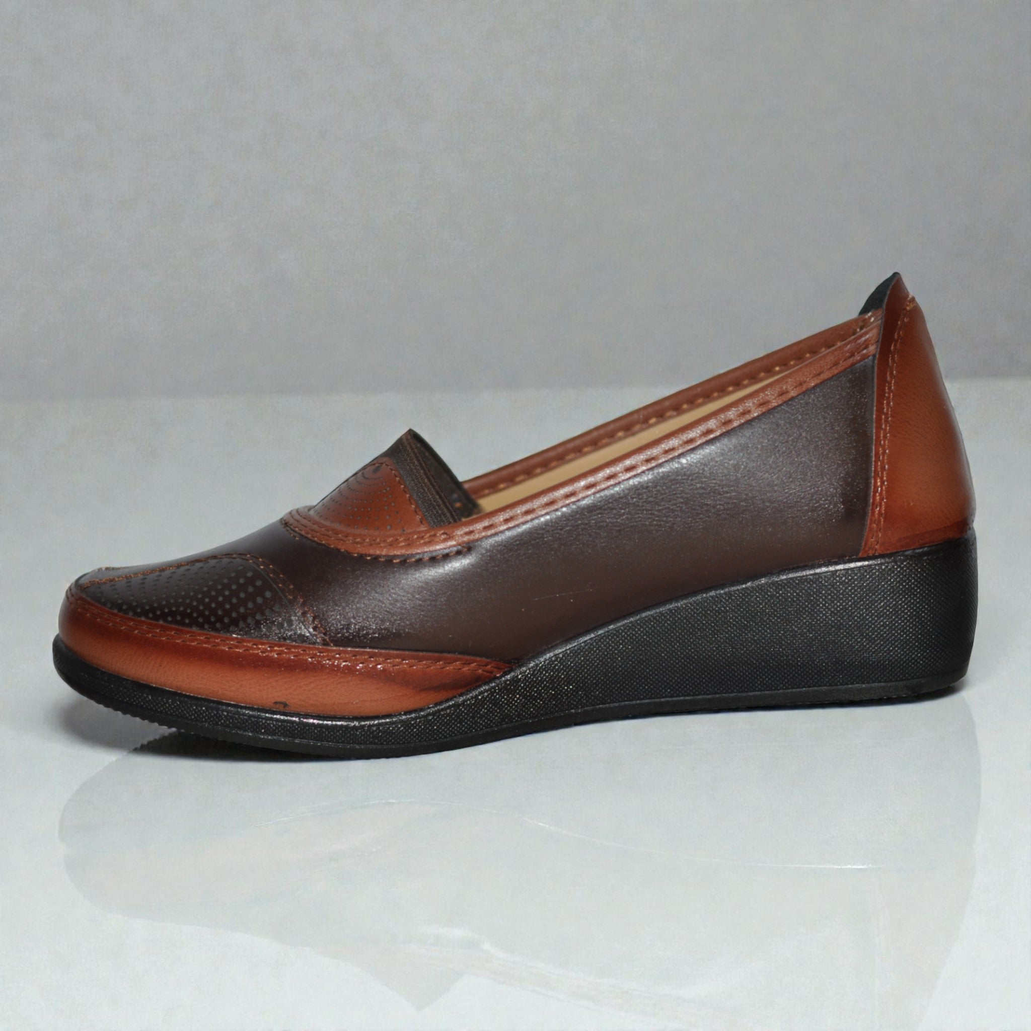 Kadın Ortopedik Dolgu Taban Günlük Ayakkabı – Nefes Alan, Rahat ve Esnek Model (Kahve-Taba)