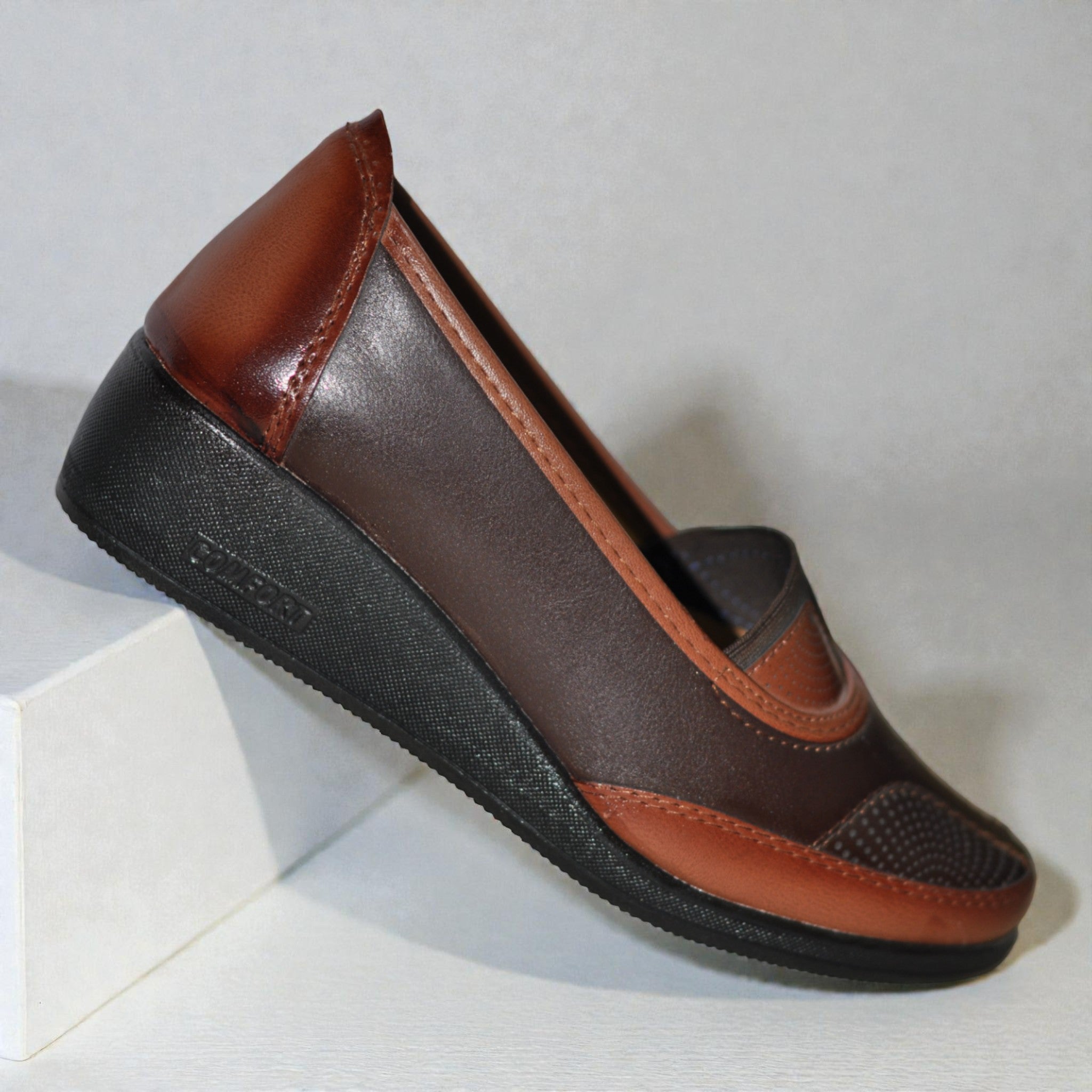 Kadın Ortopedik Dolgu Taban Günlük Ayakkabı – Nefes Alan, Rahat ve Esnek Model (Kahve-Taba)